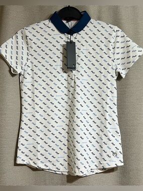 Greyson Clothiers Henry Ford Health Ladies Polo Shirt White Blue Small Golfwear